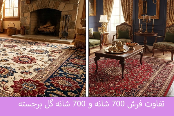 تفاوت فرش 700 شانه و 700 شانه گل برجسته