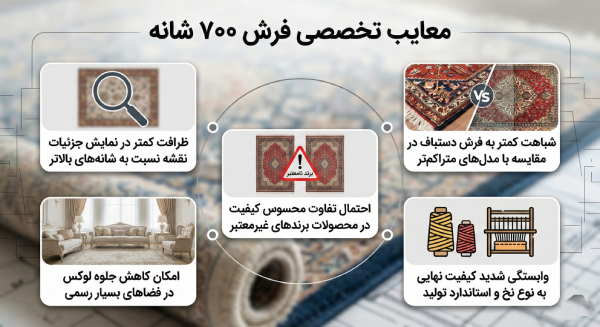 بررسی تخصصی معایب فرش 700 شانه از فردین