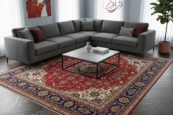 مبل ال با فرش قرمز