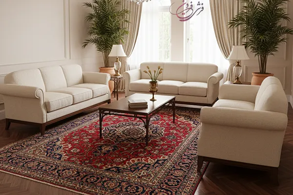 ست کردن فرش قرمز با مبل کرم