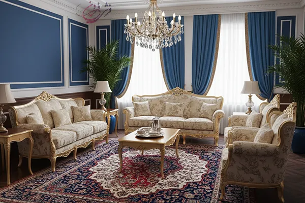 فرش قرمز با مبل سلطنتی