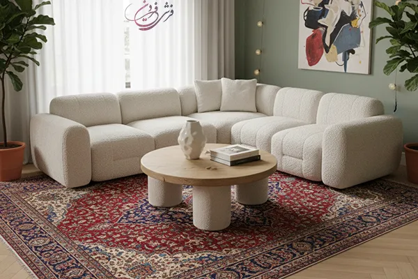 مبل تدی با فرش قرمز