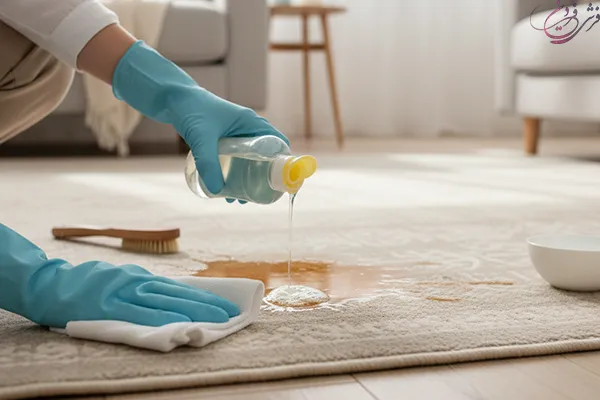 لکه چای روی فرش کرم با چی پاک میشه