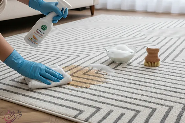 پاك كردن لكه چاي قدیمی از روي فرش