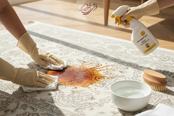 لکه چای روی فرش