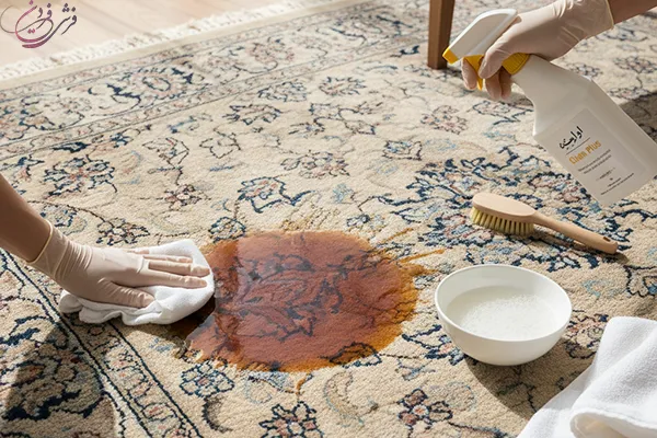 لکه چای روی فرش