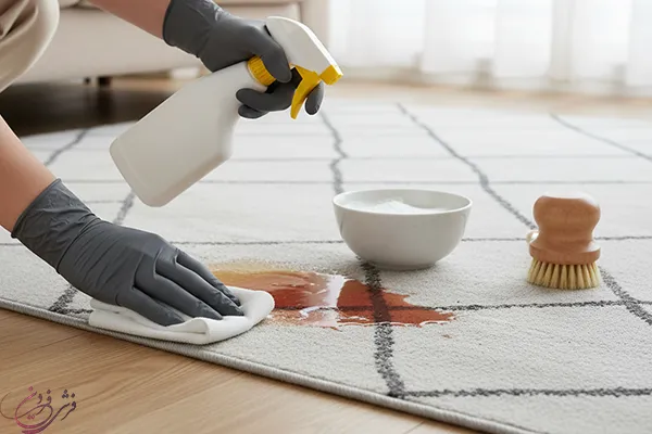 لکه چای روی فرش با چی پاک می شود