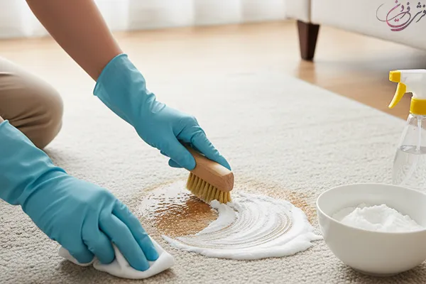 لکه چای روی فرش با چی پاک میشه