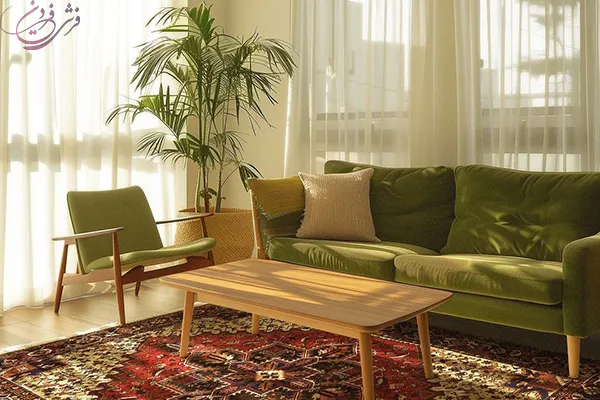 setting-up-blue-curtains-carpet