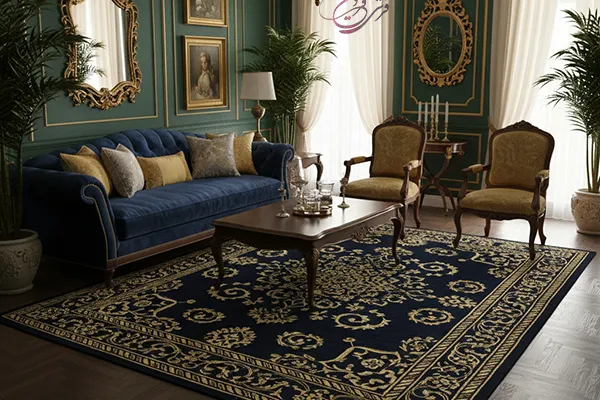 فرش طلاکوب ذغالی